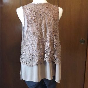 Brown lace vest
